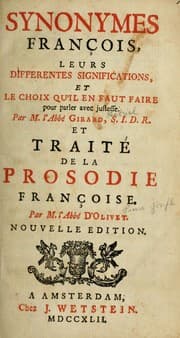 Tapa de Synonymes français, leurs différentes significations, et le choix qu'il en faut faire pour parler avec justesse