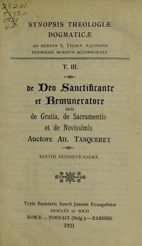 Tapa de Synopsis theologiae dogmaticae