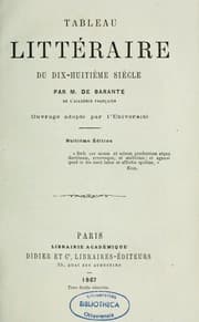 Tapa de Tableau littéraire du dix-huitième siècle