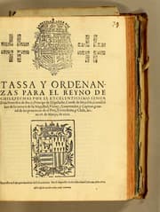 Tapa de Tassa y ordenanzas para el Reyno de Chile