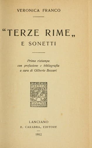 Tapa de "Terze rime" e sonetti