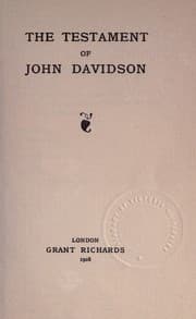 Tapa de The testament of John Davidson