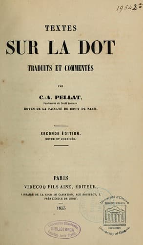 Tapa de Textes sur la dot