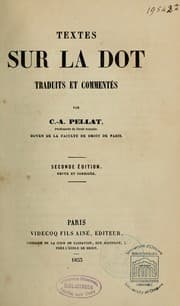 Tapa de Textes sur la dot