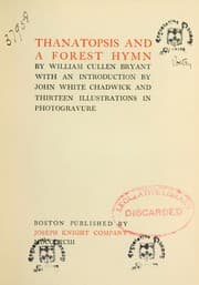 Tapa de Thanatopsis and a forest hymn