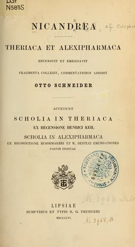 Tapa de Theriaca et Alexipharmaca