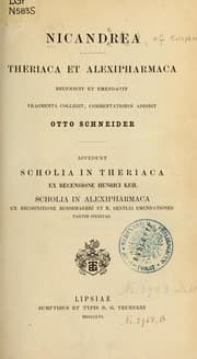 Tapa de Theriaca et Alexipharmaca