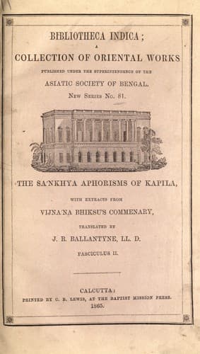 Tapa de The San̊khya aphorisms