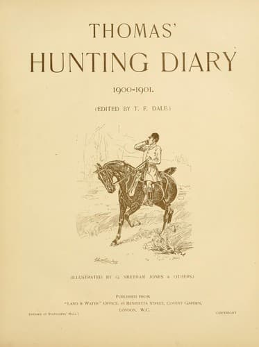 Tapa de Thomas' hunting diary, 1900-1901