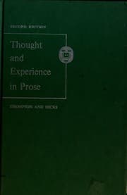 Tapa de Thought and experience in prose