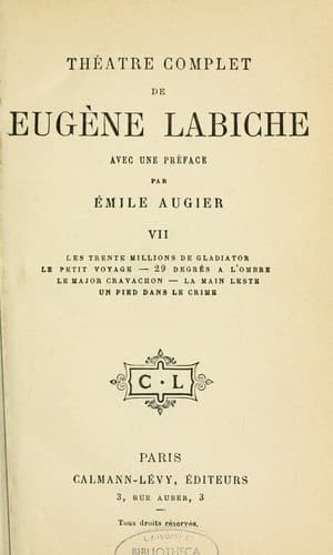 Tapa de Théâtre complet de Eugène Labiche