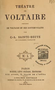 Tapa de Théâtre de Voltaire.  Précédé de Voltaire et ses contemporains \
