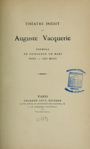 Tapa de Théâtre inédit