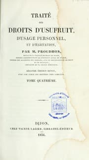 Tapa de Traité des droits d'usufruit