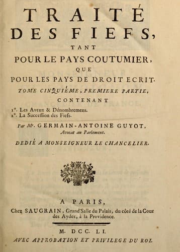 Tapa de Traité des fiefs