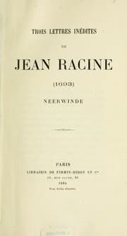 Tapa de Trois lettres inédites de Jean Racine