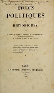Tapa de Études politiques et historiques