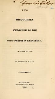 Tapa de Two discourses preached to the First Parish in Kennebunk, October 21, 1838