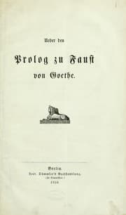 Tapa de Ueber den Prolog zu Faust von Goethe