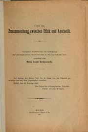 Tapa de Ueber den Zusammenhang zwischen Ethik und Aesthetik von Micha Joseph Berdyczewski