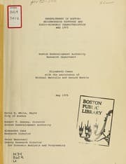 Tapa de Unemployment in Boston; neighborhood patterns and socio-economic characteristics, May1975