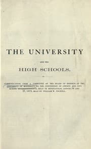 Tapa de The university and the high schools