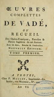 Tapa de Œuvres complettes de Vadé