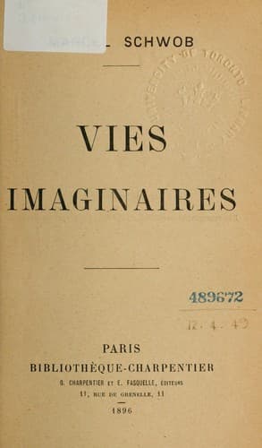 Tapa de Vies imaginaires.
