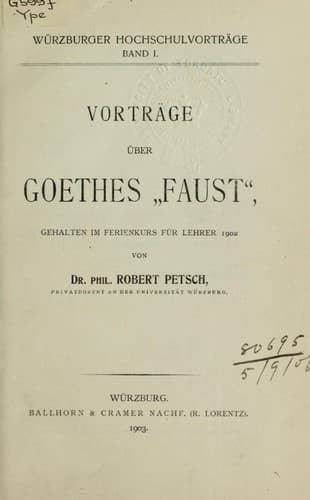 Tapa de Vorträge über Goethes "Faust"