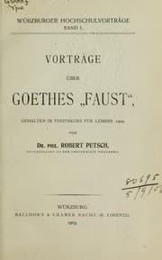 Tapa de Vorträge über Goethes "Faust"