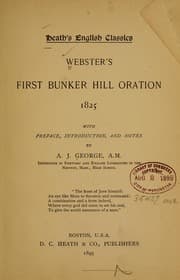 Tapa de Webster's first Bunker hill oration, 1825