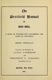 Tapa de The Westfield manual for 1903/1904- A book of information concerning the town of Westfield