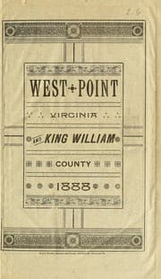Tapa de West Point, Virginia, and King William county. 1888
