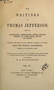 Tapa de The writings of Thomas Jefferson