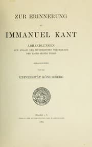 Tapa de Zur Erinnerung an Immanuel Kant