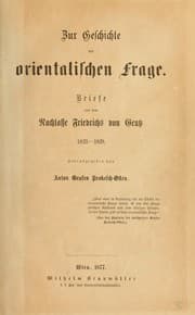 Tapa de Zur Geschichte der orientalischen Frage
