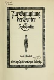 Tapa de Zur Sammlung der Geister