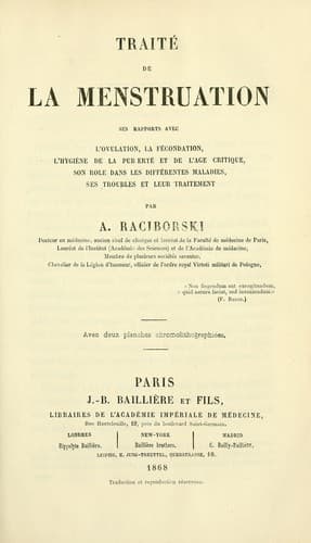 Tapa de Traité de la menstruation