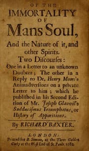 Tapa de Of the immortality of man's soul, and the nature of it, and other spirits