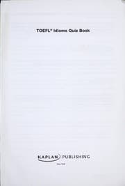 Tapa de Kaplan TOEFL Idioms Quiz Book