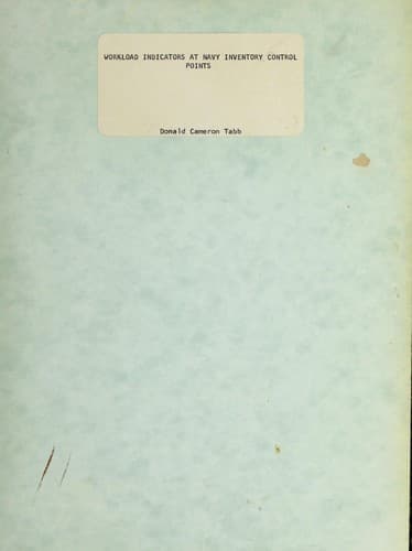 Tapa de Workload indicators at Navy inventory control points