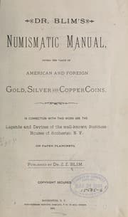 Tapa de Dr. Blim's numismatic manual