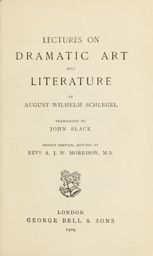 Tapa de Lectures on dramatic art and literature