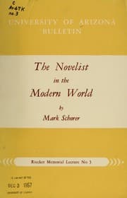Tapa de The novelist in the modern world