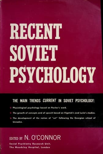 Tapa de Recent Soviet psychology