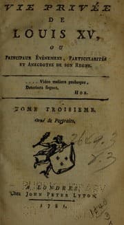 Tapa de Vie privée de Louis XV