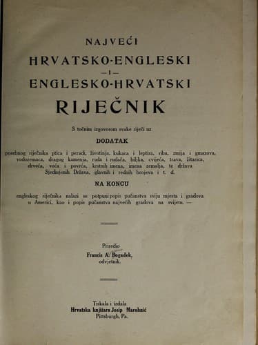 Tapa de Najveći hrvatsko-engleski i englesko-hrvatski riječnik ..