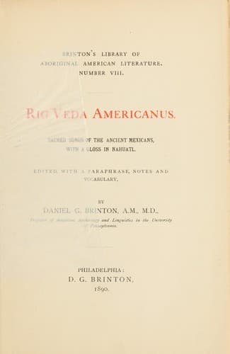 Tapa de Rig Veda Americanus