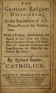 Tapa de The Grotian religion discovered, at the invitation of Mr. Thomas Pierce in his vindication
