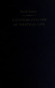 Tapa de A systems analysis of political life